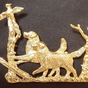 Vintage Gold Golden Retriever Quail Pin / Hunter/ Father's Day / Groom